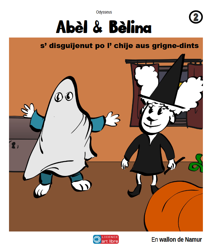 Abèl et Bèlina s’ disguîjenut po l’ chîje aus grigne-dints